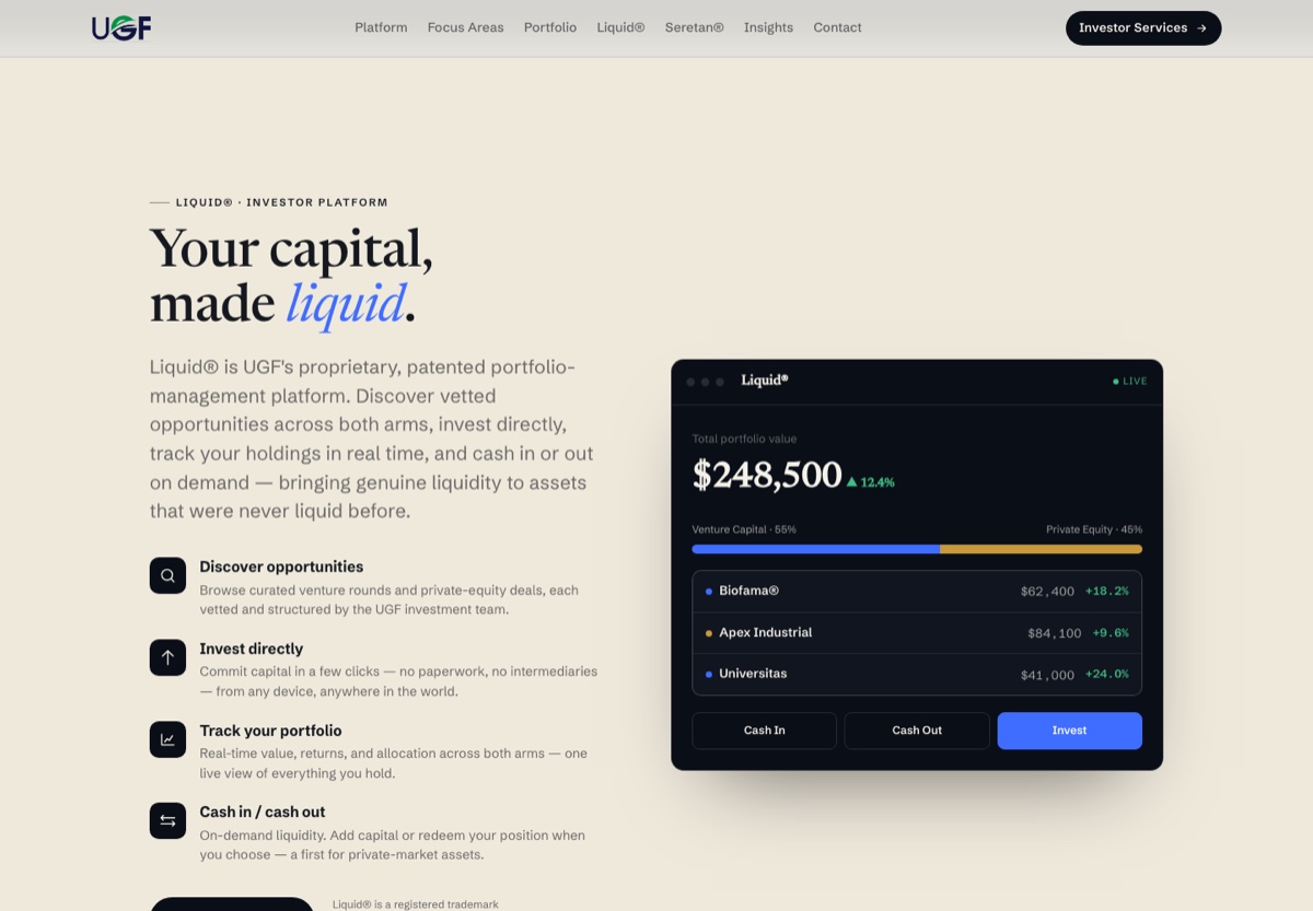 معاينة موقع United Global Funding · Liquid®
